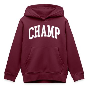 Champ - Kinder Premium Organic Hoodie - Burgunderrot - Vorne - AI Model Kid Female (0cm)
