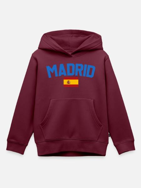 Madrid Spanien - Kinder Premium Organic Hoodie - Burgunderrot