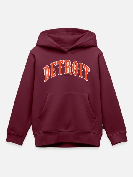 Detroit - Kinder Premium Organic Hoodie - Burgunderrot