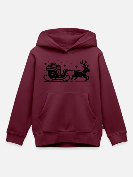 Rentier Schlitten - Kinder Premium Organic Hoodie - Burgunderrot