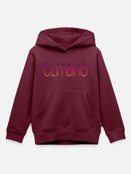 Climbing - Kinder Premium Organic Hoodie - Burgunderrot
