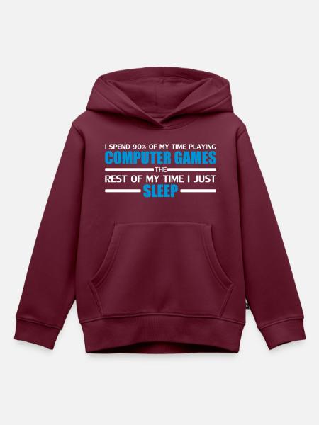 Computer Games - Kinder Premium Organic Hoodie - Burgunderrot