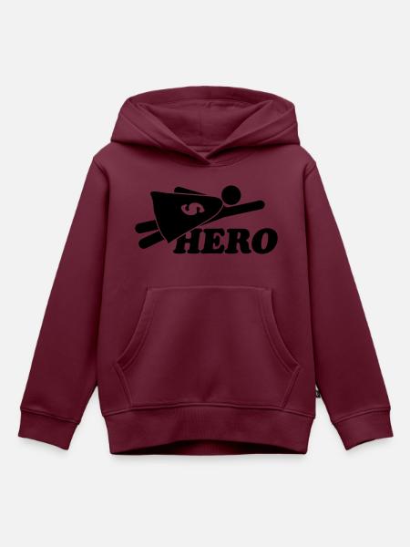 Super Hero Man - Kinder Premium Organic Hoodie - Burgunderrot