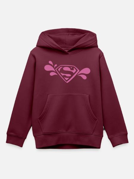 DC Comics Supergirl Logo - Kinder Premium Organic Hoodie - Burgunderrot