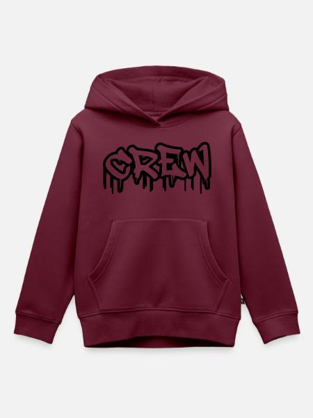 crew - Kinder Premium Organic Hoodie - Burgunderrot