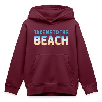 Strand - Kinder Premium Organic Hoodie - Burgunderrot - Vorne - AI Model Kid Female (0cm)