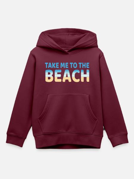 Strand - Kinder Premium Organic Hoodie - Burgunderrot