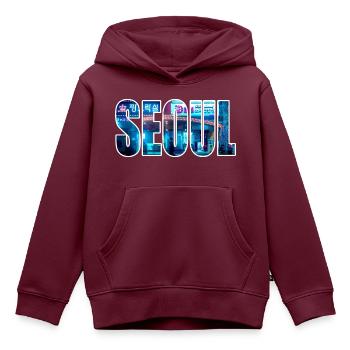 seoul neon - Kinder Premium Organic Hoodie - Burgunderrot - Vorne - AI Model Kid Female (0cm)