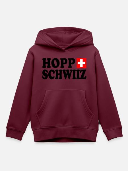 Hopp schwiiz - Kinder Premium Organic Hoodie - Burgunderrot