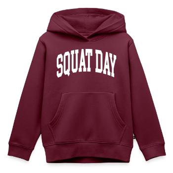 Squat Day - Kinder Premium Organic Hoodie - Burgunderrot - Vorne - AI Model Kid Female (0cm)