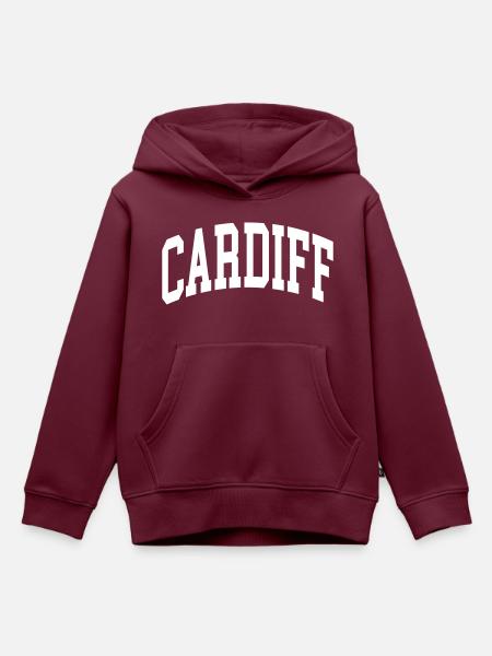 Cardiff - Kinder Premium Organic Hoodie - Burgunderrot