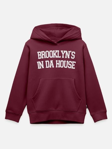 Brooklyn's in da Haus - Kinder Premium Organic Hoodie - Burgunderrot