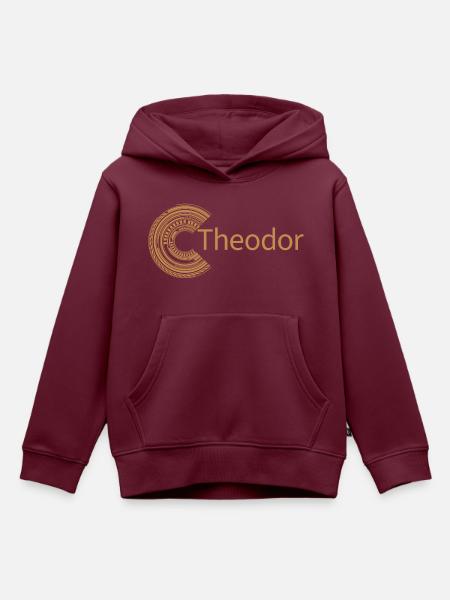 Für Theodor - Kinder Premium Organic Hoodie - Burgunderrot