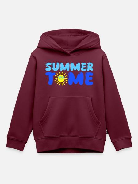 summer time - Kinder Premium Organic Hoodie - Burgunderrot