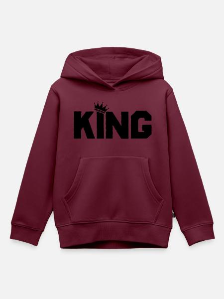 king - Kinder Premium Organic Hoodie - Burgunderrot