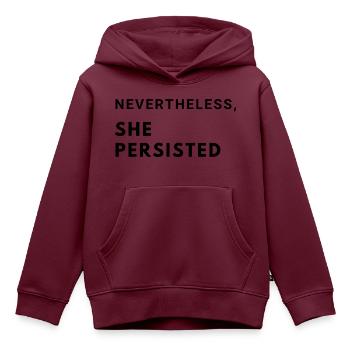 Nevertheless, she persisted - Kinder Premium Organic Hoodie - Burgunderrot - Vorne - AI Model Kid Female (0cm)