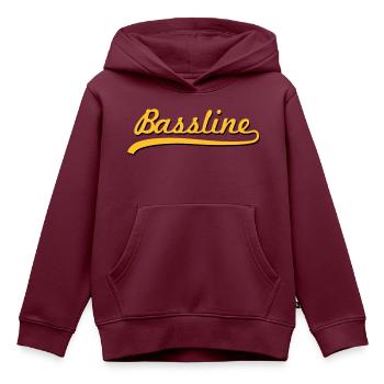 Bassline / Dubstep / Techno / Bass - Kinder Premium Organic Hoodie - Burgunderrot - Vorne - AI Model Kid Female (0cm)