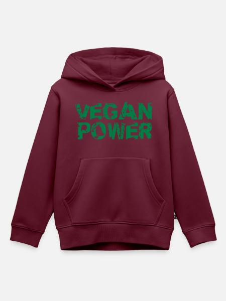Vegan Power Logo - Kinder Premium Organic Hoodie - Burgunderrot