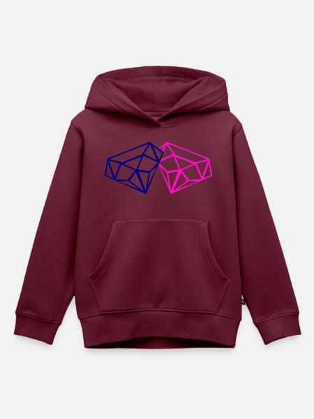 diamonds - Kinder Premium Organic Hoodie - Burgunderrot