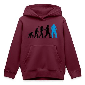 Logo Evolution Presslufthammer - Kinder Premium Organic Hoodie - Burgunderrot - Vorne - AI Model Kid Female (0cm)
