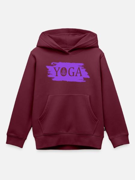 Yoga Namaste - Kinder Premium Organic Hoodie - Burgunderrot