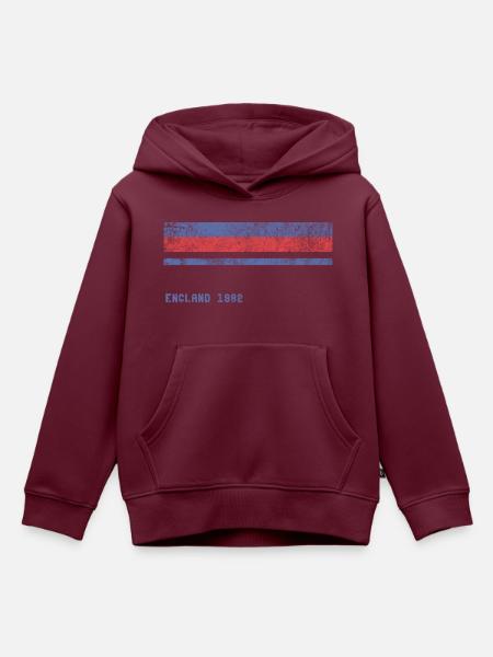 England 1982 - Kinder Premium Organic Hoodie - Burgunderrot