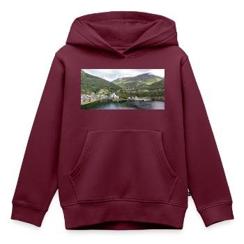 Hellesylt panorama vie - Kinder Premium Organic Hoodie - Burgunderrot - Vorne - AI Model Kid Female (0cm)