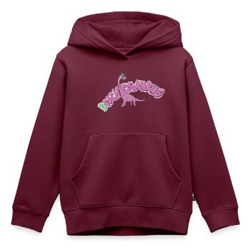 Brachiosaurus - Kinder Premium Organic Hoodie - Burgunderrot - Vorne - AI Model Kid Female (0cm)