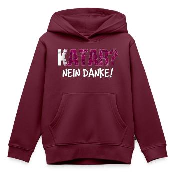 Katar Boykott Spruch Geschenk - Kinder Premium Organic Hoodie - Burgunderrot - Vorne - AI Model Kid Female (0cm)