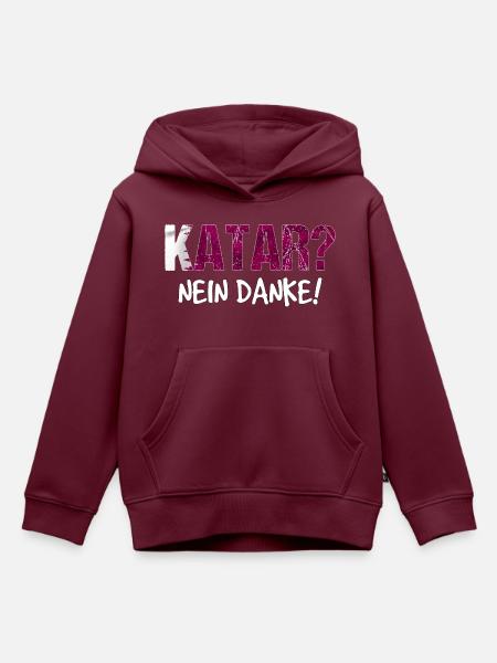 Katar Boykott Spruch Geschenk - Kinder Premium Organic Hoodie - Burgunderrot