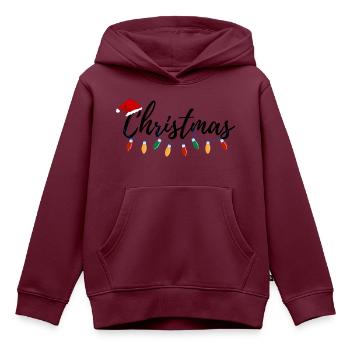 Weihnachtsgeschenk - Kinder Premium Organic Hoodie - Burgunderrot - Vorne - AI Model Kid Female (0cm)