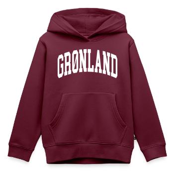 Grönland - Kinder Premium Organic Hoodie - Burgunderrot - Vorne - AI Model Kid Female (0cm)