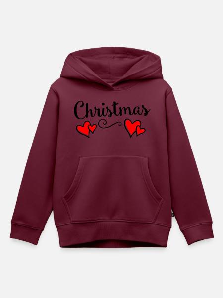 christmas - Kinder Premium Organic Hoodie - Burgunderrot