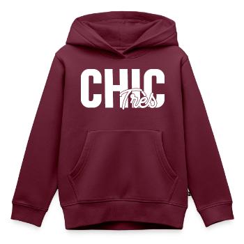 Sehr schick - Kinder Premium Organic Hoodie - Burgunderrot - Vorne - AI Model Kid Female (0cm)