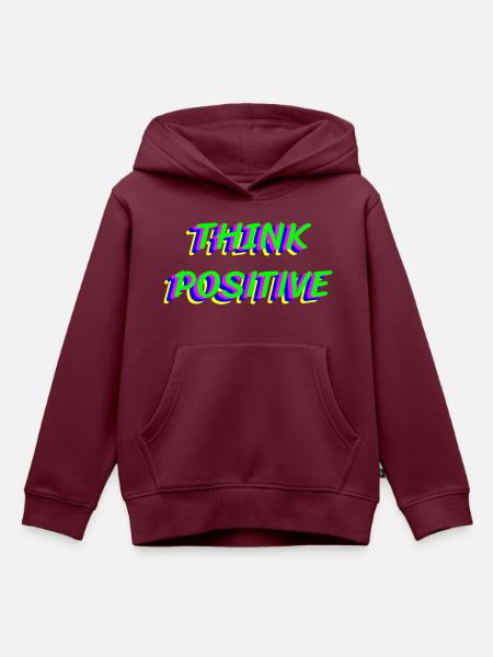 Think Positive - Kinder Premium Organic Hoodie - Burgunderrot
