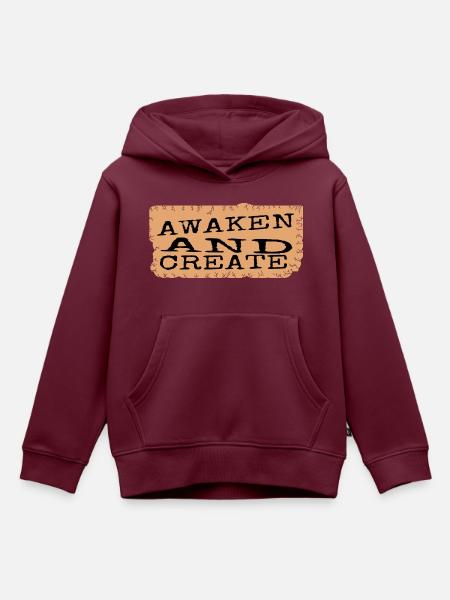 creative innovation enlightenment mindset - Kinder Premium Organic Hoodie - Burgunderrot