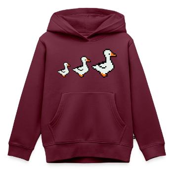 pixel enten - Kinder Premium Organic Hoodie - Burgunderrot - Vorne - AI Model Kid Female (0cm)