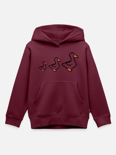 pixel enten - Kinder Premium Organic Hoodie - Burgunderrot
