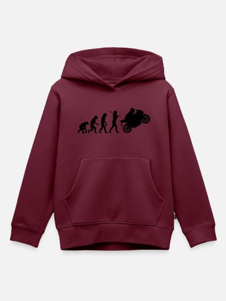 Biker Evolution - Kinder Premium Organic Hoodie - Burgunderrot