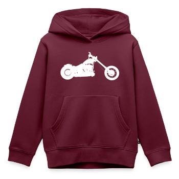 Harrikka Softail Chopper - Kinder Premium Organic Hoodie - Burgunderrot - Vorne - AI Model Kid Female (0cm)