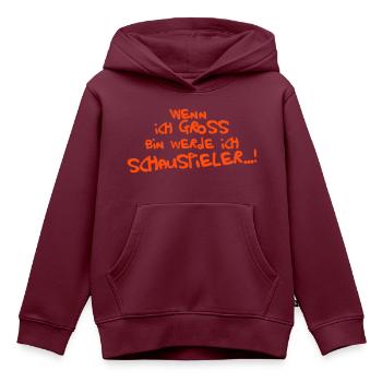 Ich werde Schauspieler - Kinder Premium Organic Hoodie - Burgunderrot - Vorne - AI Model Kid Female (0cm)