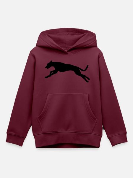 Laufender Hund - Kinder Premium Organic Hoodie - Burgunderrot