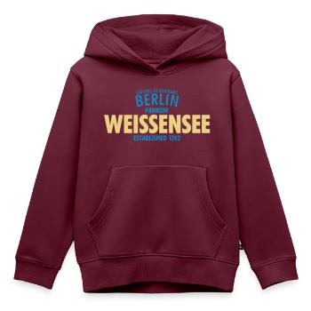 Capitol Of Germany Berlin - Weissensee - Kinder Premium Organic Hoodie - Burgunderrot - Vorne - AI Model Kid Female (0cm)