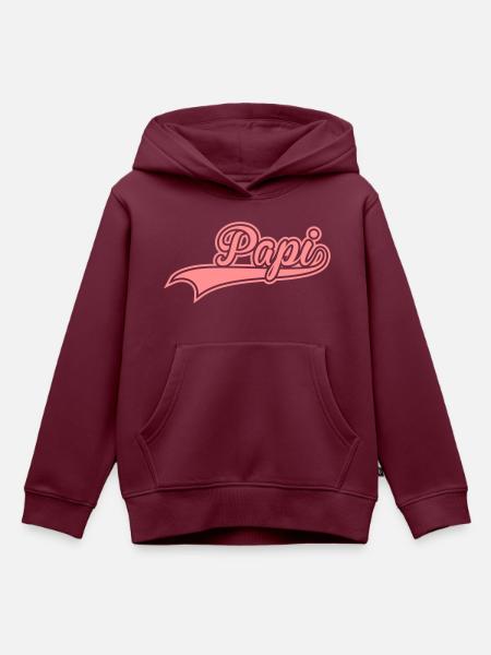 papi - Kinder Premium Organic Hoodie - Burgunderrot