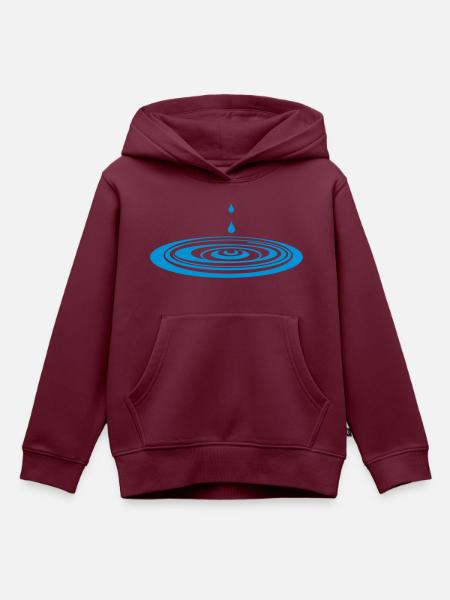 Tropfen in das Wasser_g1 - Kinder Premium Organic Hoodie - Burgunderrot