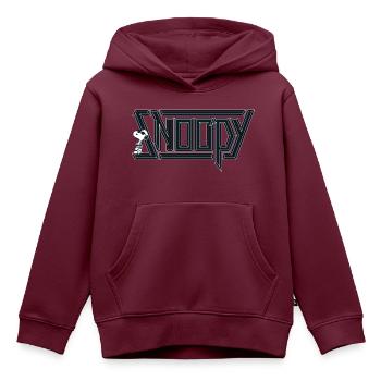 Peanuts Snoopy Cool Logo - Kinder Premium Organic Hoodie - Burgunderrot - Vorne - AI Model Kid Female (0cm)
