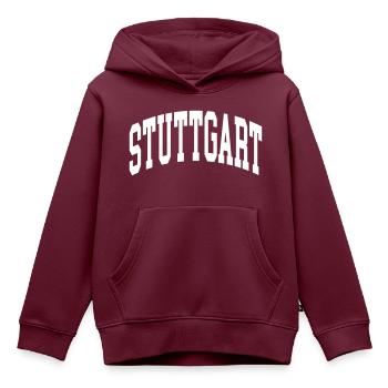Stuttgart - Kinder Premium Organic Hoodie - Burgunderrot - Vorne - AI Model Kid Female (0cm)