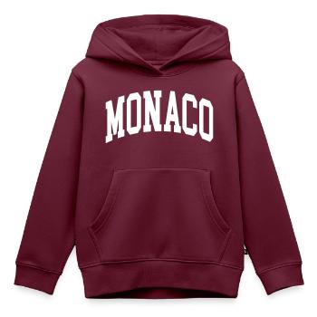 Monaco - Kinder Premium Organic Hoodie - Burgunderrot - Vorne - AI Model Kid Female (0cm)