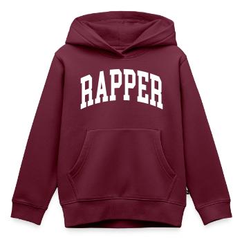 Rapper - Kinder Premium Organic Hoodie - Burgunderrot - Vorne - AI Model Kid Female (0cm)