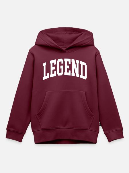 Legend - Kinder Premium Organic Hoodie - Burgunderrot